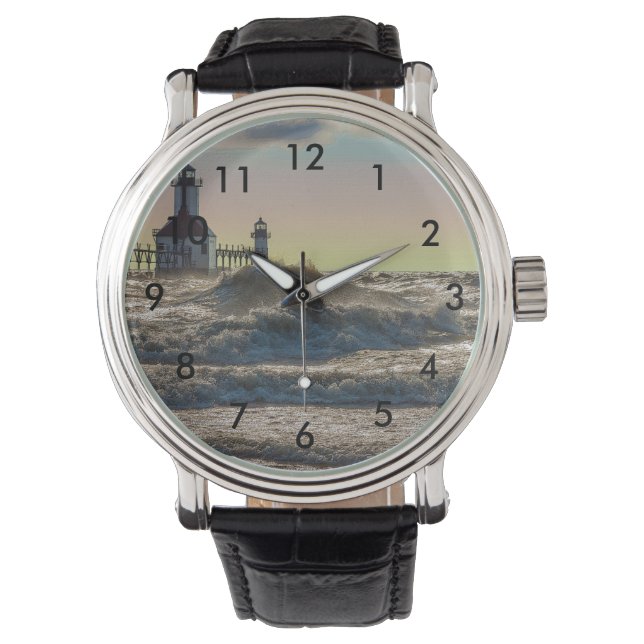 St Joseph Lighthouse Painterly Horloge (Voorkant)