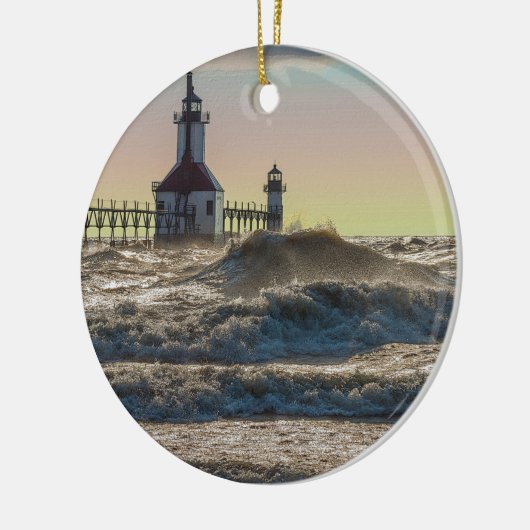 St Joseph Lighthouse Painterly Keramisch Ornament (Links)