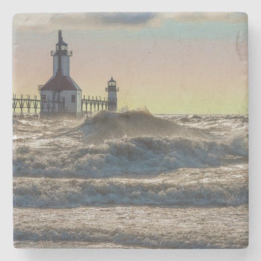 St Joseph Lighthouse Painterly Stenen Onderzetter (Voorkant)