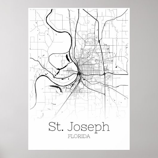 St. Joseph Map - Missouri - City Map Poster (Voorkant)