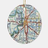 St. Joseph MO map Keramisch Ornament (Links)