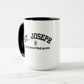 St. Joseph Next Level Dad Zwart Collegiaal Lettert Mok (Voorkant links)