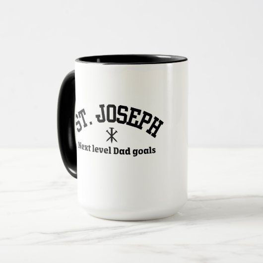 St. Joseph Next Level Dad Zwart Collegiaal Lettert Mok (Voorkant links)