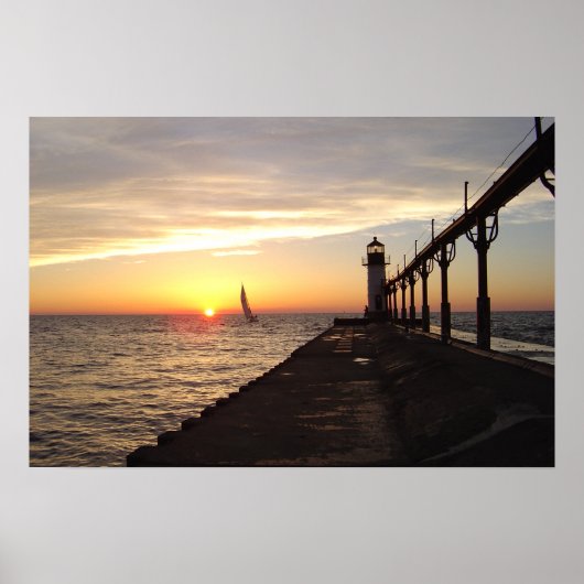 St. Joseph Pier Light, MI Poster (Voorkant)