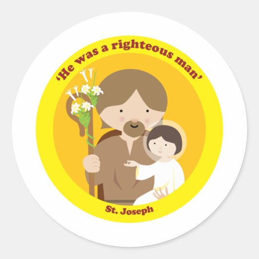 St. Joseph Ronde Sticker (Voorkant)