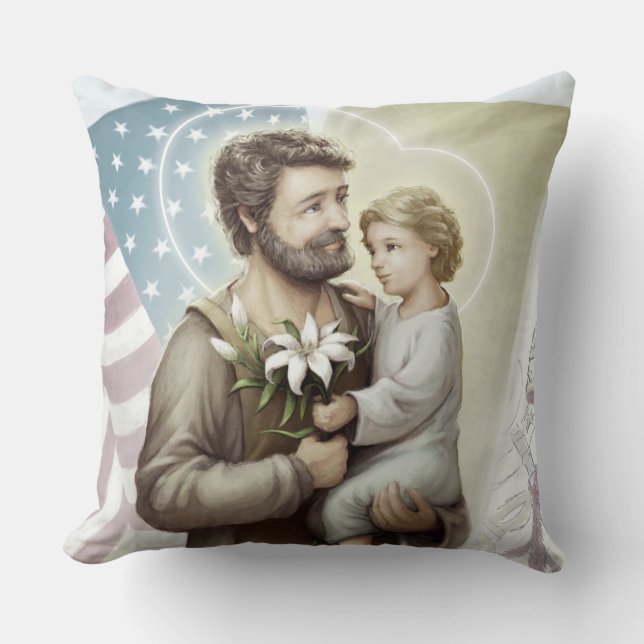 St. Joseph the Protector Kussen (Voorkant)