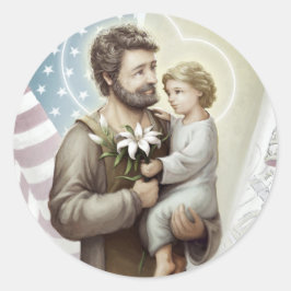 St. Joseph the Protector Ronde Sticker