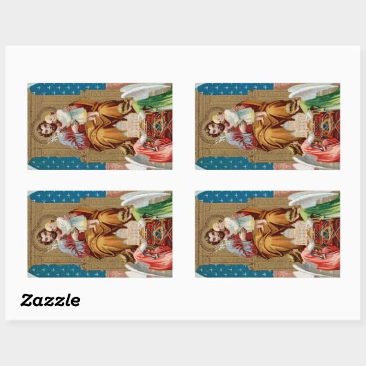 St. Joseph, Toddler CC, Angels met Vaticaanmodel Rechthoekige Sticker (Vel)