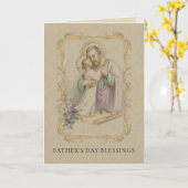 St. Joseph Vader Jezus Traditionele Heilige Kaart (Gele Bloem)