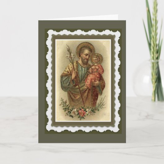 St. Joseph Wenskaart w/prayer Kaart (Voorkant)