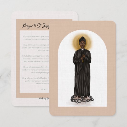 St. Josephine Bakhita Prayer Kaart (Voorkant / Achterkant)