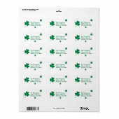 ST. JOURNÉE DE PATRICK / ÉTIQUETTES SHAMROCK (Feuille entière)