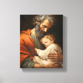 St. Jozef en het Kind Jezus Religieus Canvas Afdruk (Voorkant)