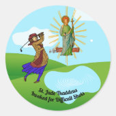 St. Judas Taddeus & Onverschrokken Vrouwelijke Gol Ronde Sticker (Voorkant)