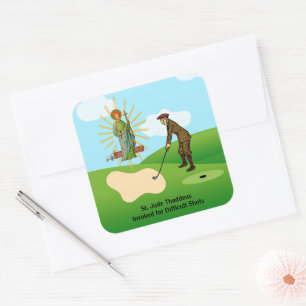 St. Judas Taddeüs & Panische Golfer Vierkante Sticker