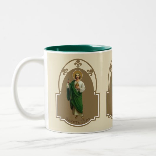 St. Jude Apostle katholieke religie Tweekleurige Koffiemok (Links)
