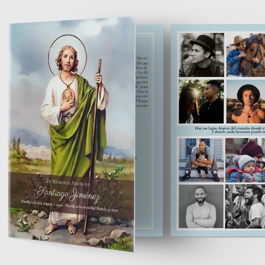 St Jude Spanish Funeral Programs, Folded Program Programma