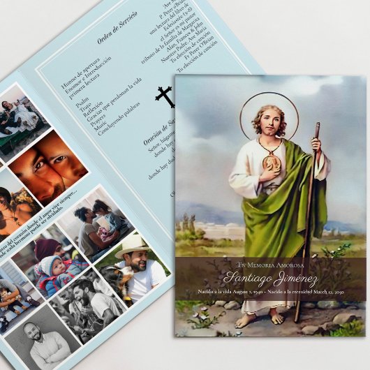 St Jude Spanish Funeral Programs, Folded Program Programma