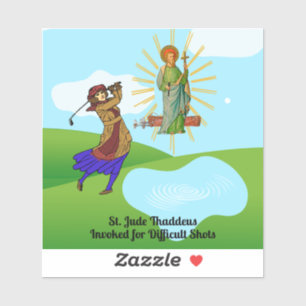St. Jude Thaddeus & Intrepid Vrouw Golfer Sticker