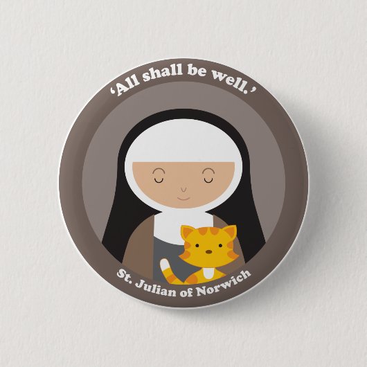St. Julian van Norwich Ronde Button 5,7 Cm (Voorkant)