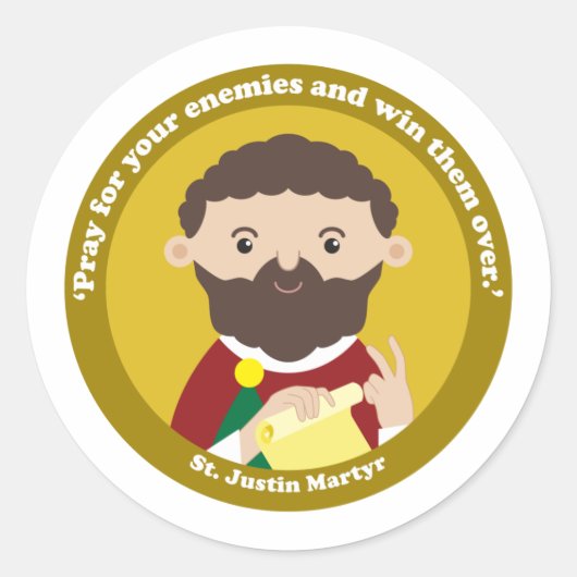 St. Justin Martyr Ronde Sticker (Voorkant)