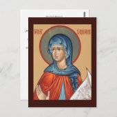 St. Kassiane de Hymnographer Prayer Card Briefkaart (Voorkant / Achterkant)