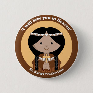 St. Kateri Tekakwitha Ronde Button 5,7 Cm