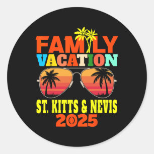 St. Kitts en Nevis Vakantie Familie Vakantie 2025 Ronde Sticker