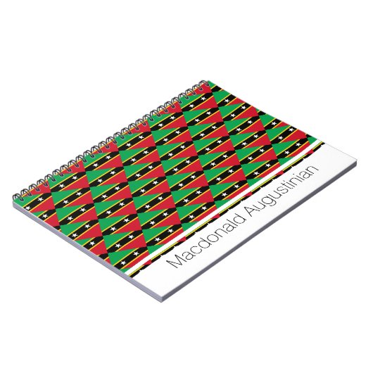 ST KITTS FLAG Custom Add Name Notebook Journal (Côté gauche)