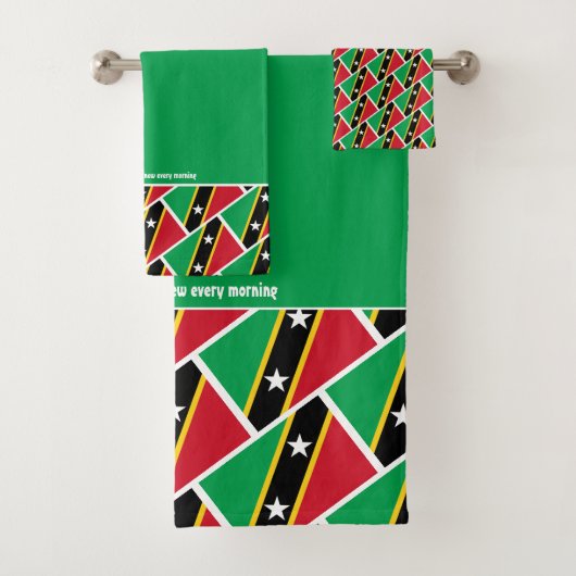 ST KITTS NEVIS FLAG Écriture personnalisée VERT (En situation)
