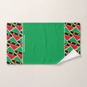 ST KITTS NEVIS FLAG Écriture personnalisée VERT (Serviette à main)