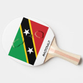 ST KITTS NEVIS FLAG & MAP Persoonlijk zwart Tafeltennisbatje (Zijkant)
