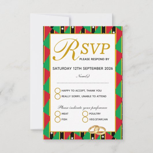 ST KITTS NEVIS Wedding Carte de réponse RSVP (Devant)