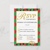 ST KITTS NEVIS Wedding RSVP Response Kaart (Voorkant)