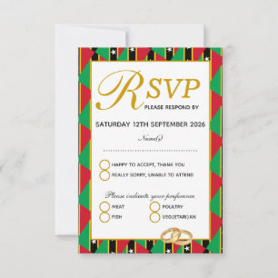 ST KITTS NEVIS Wedding RSVP Response Kaart