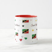 St Kitts Roots Pattern Mug | Caribbean Flag (Centre)