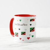 St Kitts Roots Pattern Mug | Caribbean Flag (Devant gauche)