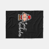 St. Knickerless Funny Mooning Santa Claus Christma Fleece Deken (Voorkant (Horizontaal))