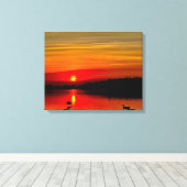 St. Lawrence River Sunset Canvas Afdruk (Insitu (Houten vloer))