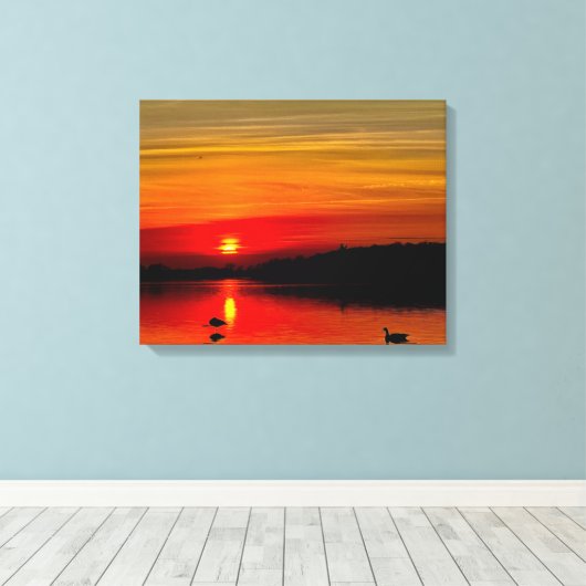 St. Lawrence River Sunset Canvas Afdruk (Insitu (Houten vloer))