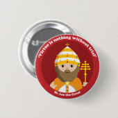 St. Leo de Grote Ronde Button 5,7 Cm (Voorkant /achterkant)