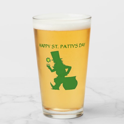 ST. LEPRECHAUN glas VAN DE DAG VAN DE PATRICK (Voorkant gevuld)