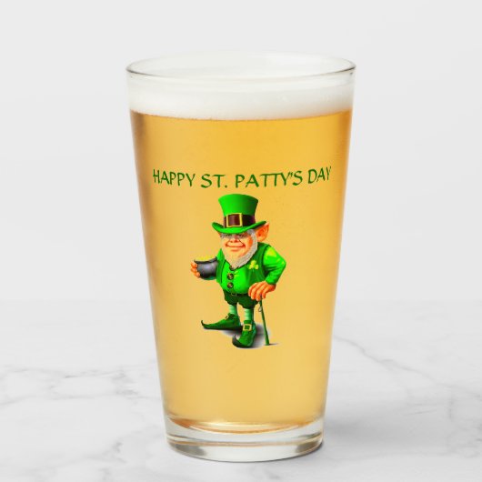 ST. LEPRECHAUN glas VAN DE DAG VAN DE PATRICK (Voorkant gevuld)