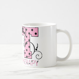 st letters roze en zwarte polka stippen koffiemok