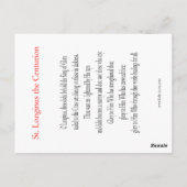 St. Longinus de Centurion Prayer-kaart Briefkaart (Achterkant)