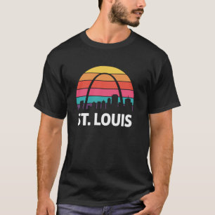 St. Louis Arch Missouri Retro Vintage Zonsondergan T-shirt