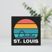 St. Louis Arch Retro Sunset Cityscape (Staand voorkant)