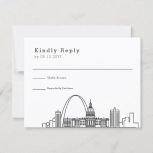 St. Louis bruiloft Gestileerde Skyline RSVP