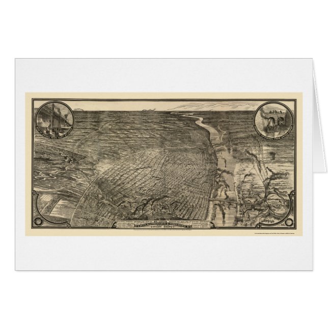 St Louis, carte panoramique de MOIS - 1876 (Devant horizontal)