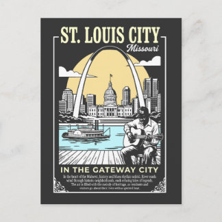 St. Louis City Missouri in de Gateway City Briefkaart